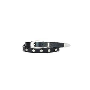 NEW BRAVE LEATHER wanamaker leather belt in black/silver